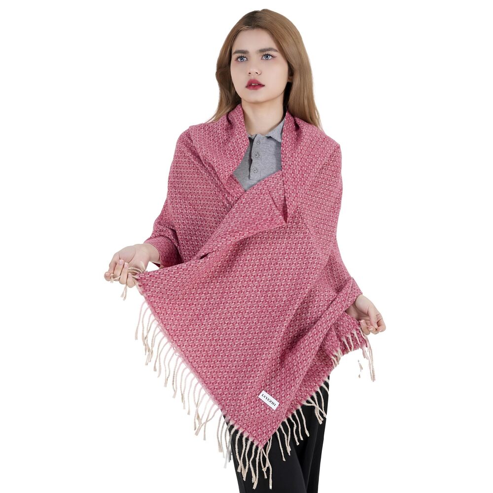 2325 Women's Long Plaid Scarf Chunky Oversized Winter Warm Cashmere Shawl